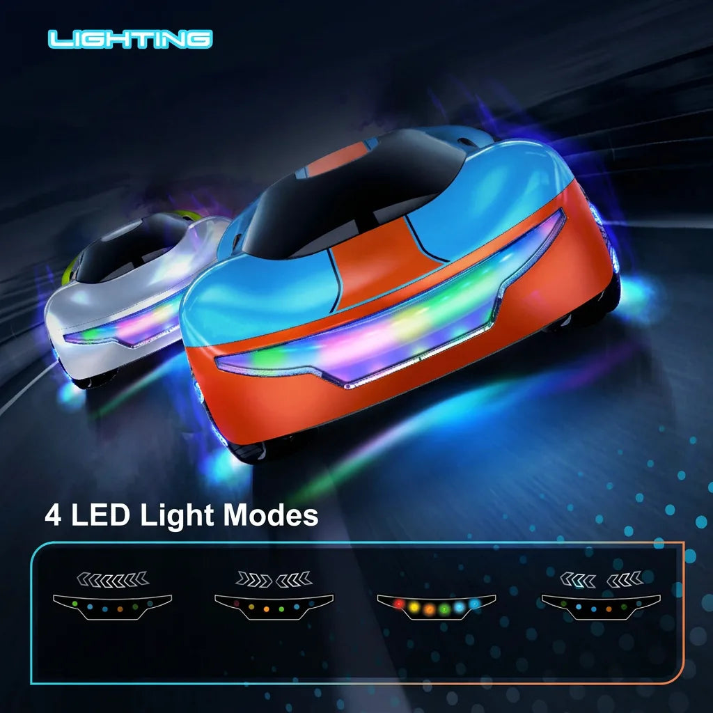 4 LED light modes and glowing wheels