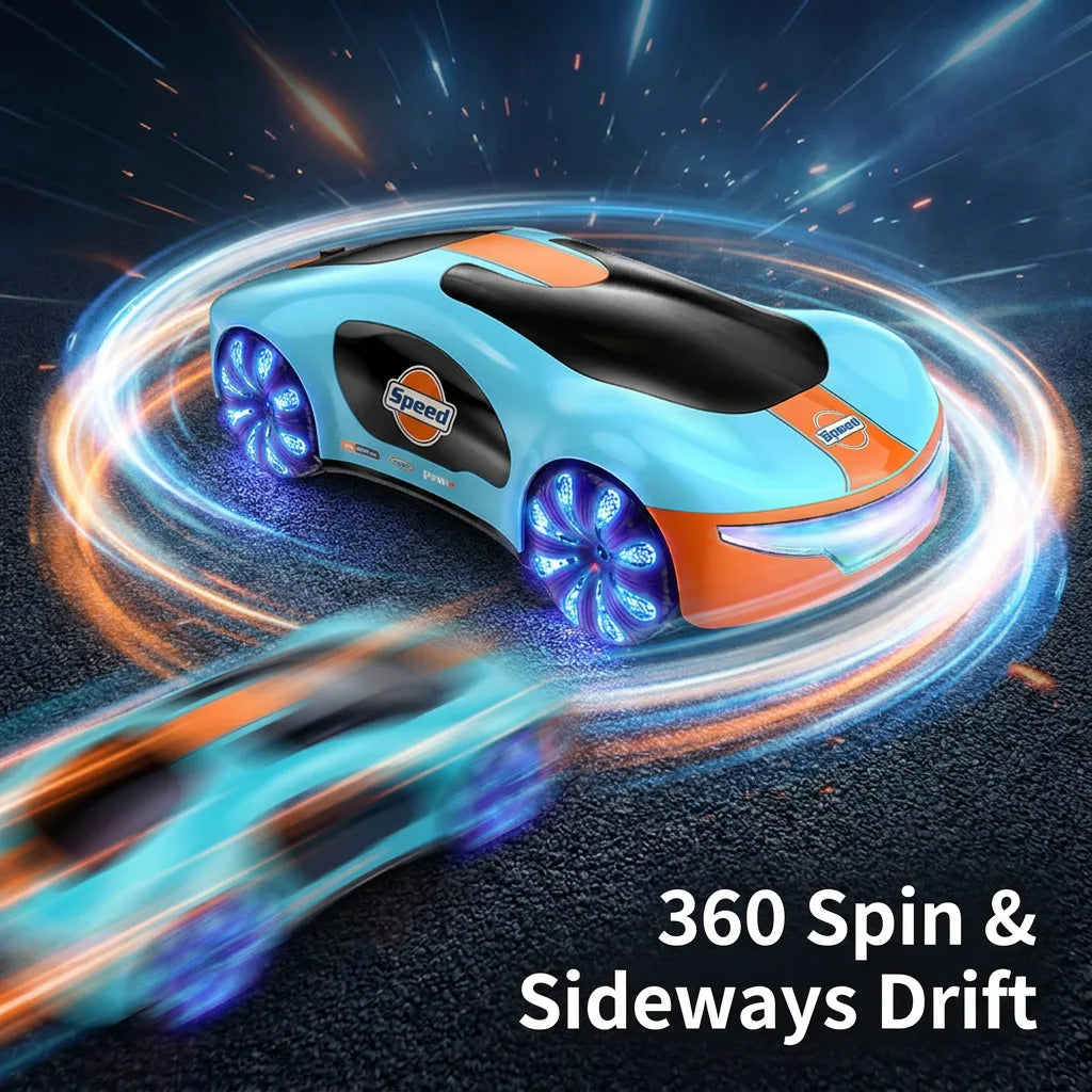 360 spin and sideways drift stunts