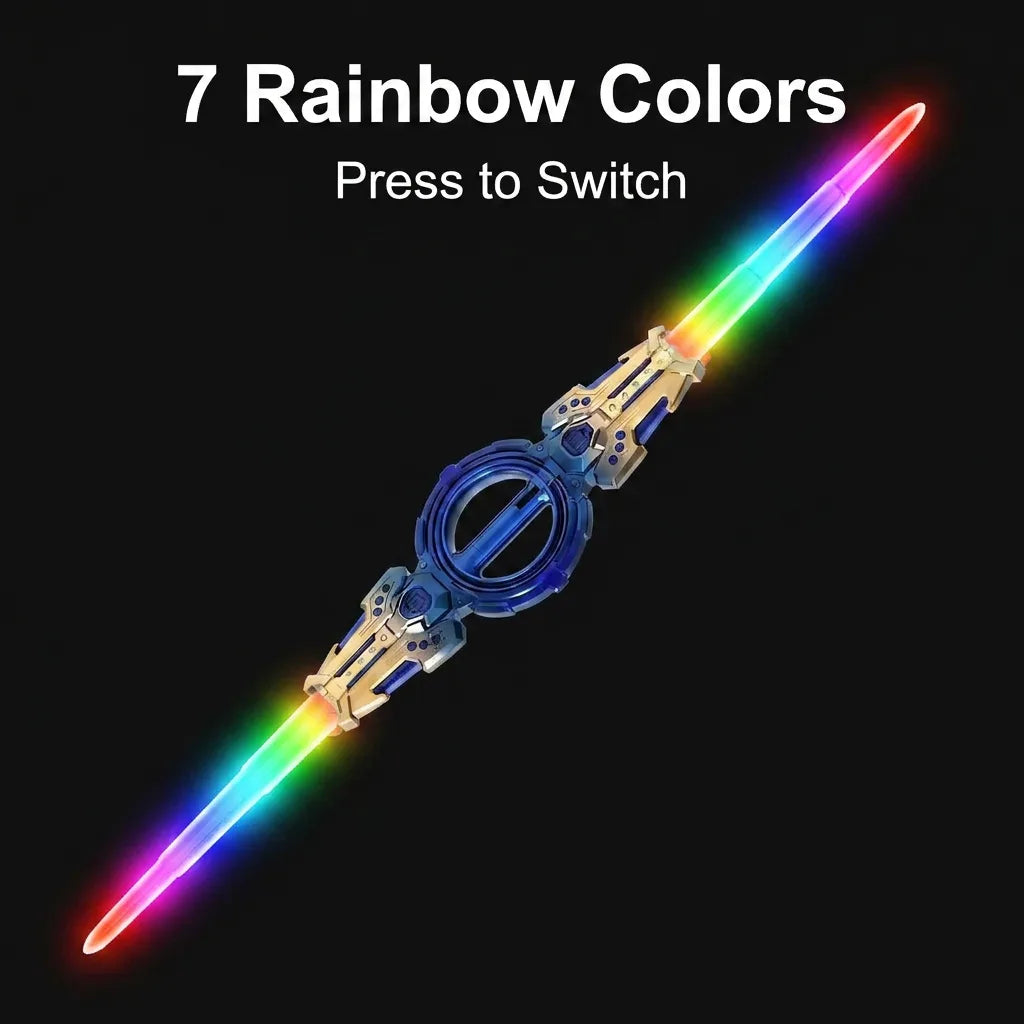 The sword blades rendered as a 7-color rainbow spectrum, press to switch colors