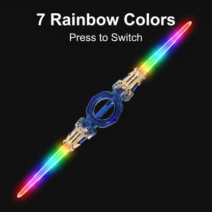 The sword blades rendered as a 7-color rainbow spectrum, press to switch colors
