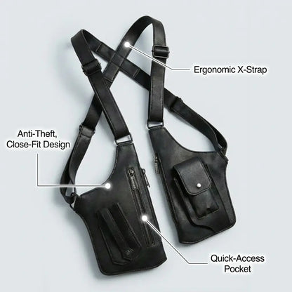 Neonvext Leather Anti-Theft Shoulder Holster Bag - holster-bag-key-feature-callouts