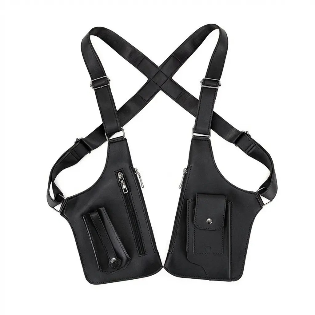 Neonvext Leather Anti-Theft Shoulder Holster Bag - shoulder-bag-x-strap-back-view