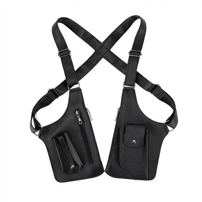 Neonvext Leather Anti-Theft Shoulder Holster Bag - shoulder-bag-x-strap-back-view