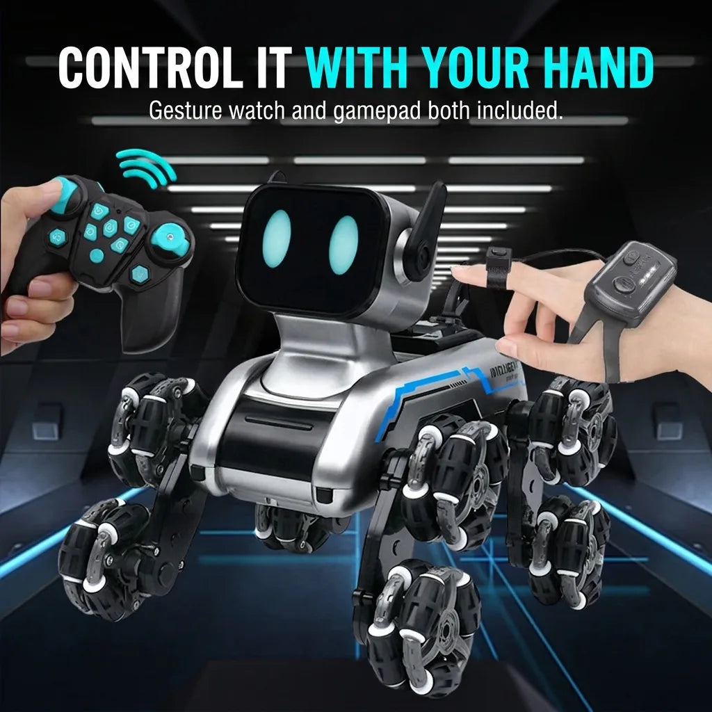 Control the robot dog with your hand - gesture watch and gamepad included
