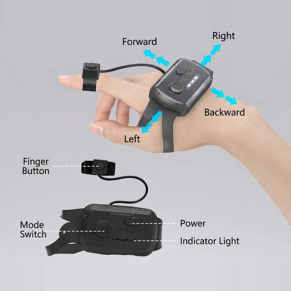 Wrist gesture band control - tilt and wave for forward, back, left, right