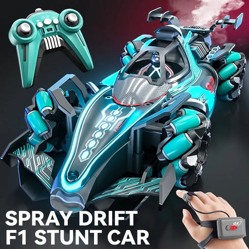 Spray Drift F1 stunt RC car, blue teal