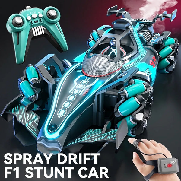 Spray Drift F1 stunt RC car, blue teal